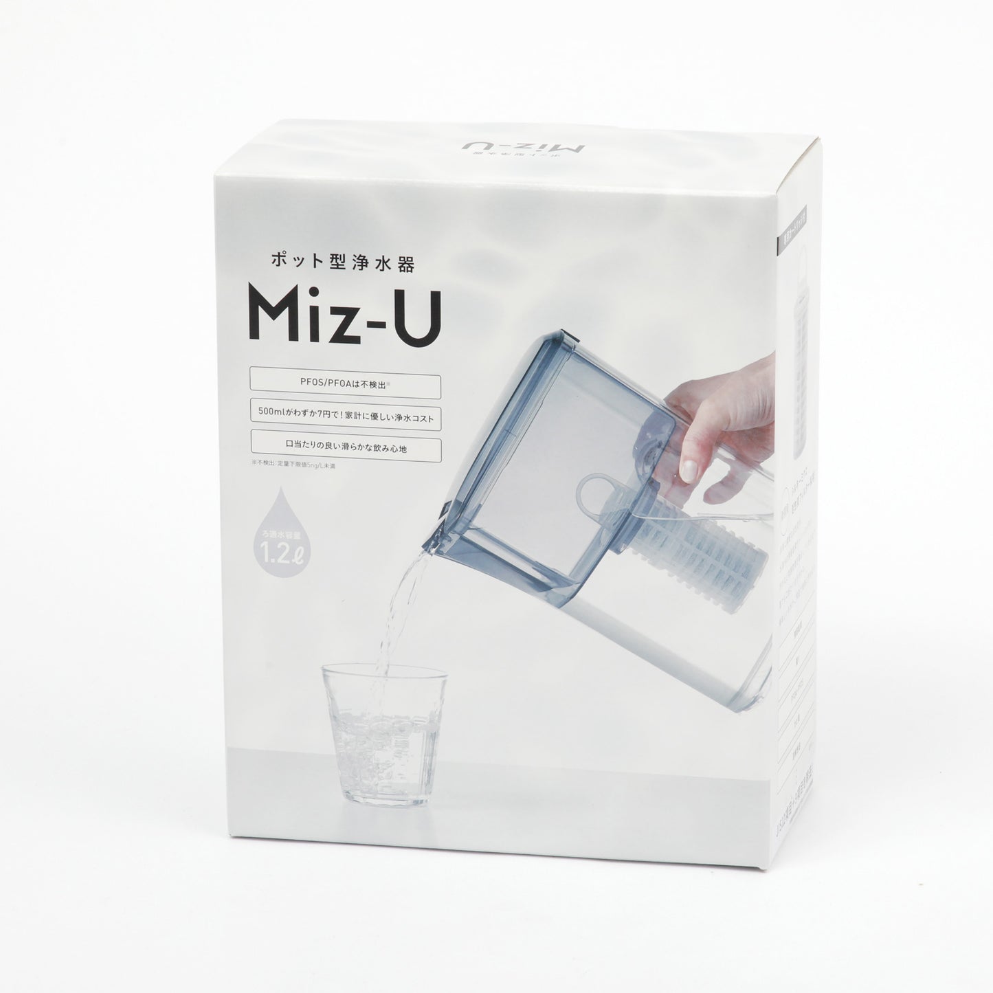 Miz-U(ミズユー) ポット型浄水器 日本製 カートリッジ1本付き