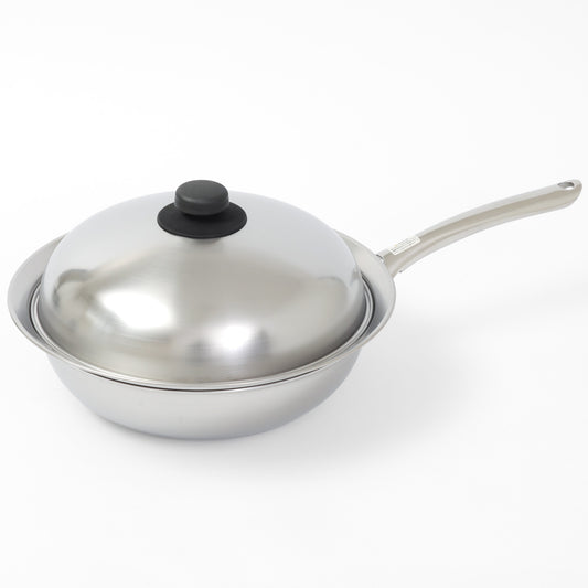ウォックパン 24cm IH対応& ヨシカワ フライパン用 蒸し器 ドーム型蓋付 日本製 - フライパン専門店 鐵兎堂-TETTODO-