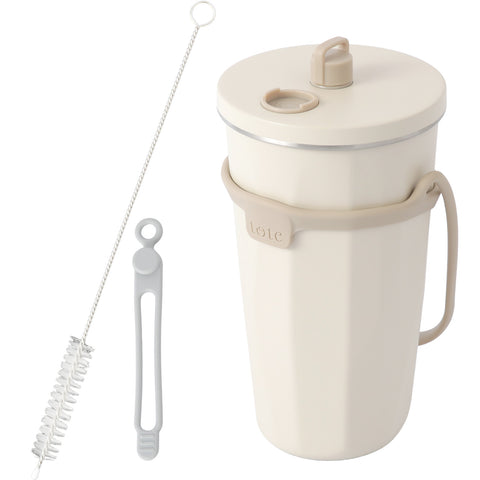 Tote ストロー付 2way タンブラー570ml おまけ ストローキャップ紛失防止用シリコン ストローブラシ付き - フライパン専門店 鐵兎堂-TETTODO-