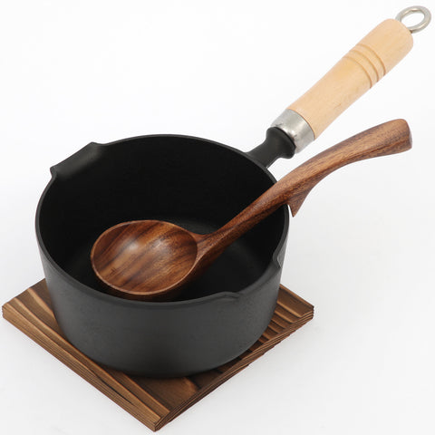 南部鉄器 まいにち鉄分摂取鍋 岩鋳 片手小鍋 16cm 敷板セット/敷板＋木蓋セット - フライパン専門店 鐵兎堂-TETTODO-