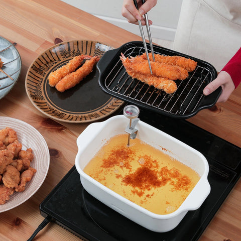 角型ホーロー揚げ鍋（レギュラータイプ / ワイドタイプ） ステンレス菜箸セット - フライパン専門店 鐵兎堂-TETTODO-