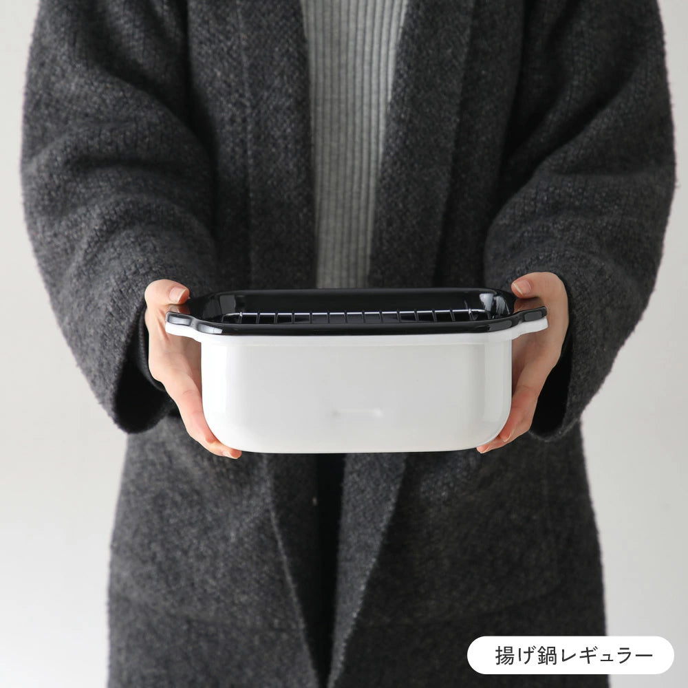 角型ホーロー揚げ鍋（レギュラータイプ / ワイドタイプ） ステンレス菜箸セット - フライパン専門店 鐵兎堂-TETTODO-