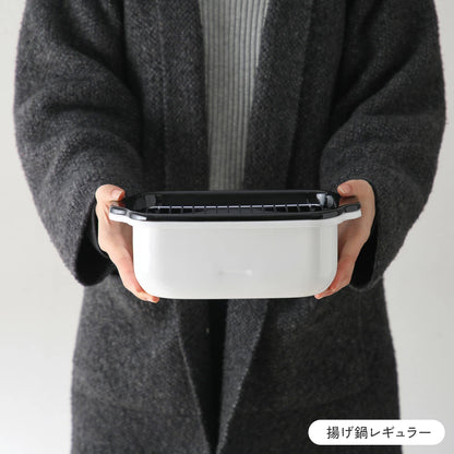 角型ホーロー揚げ鍋（レギュラータイプ / ワイドタイプ） ステンレス菜箸セット - フライパン専門店 鐵兎堂-TETTODO-