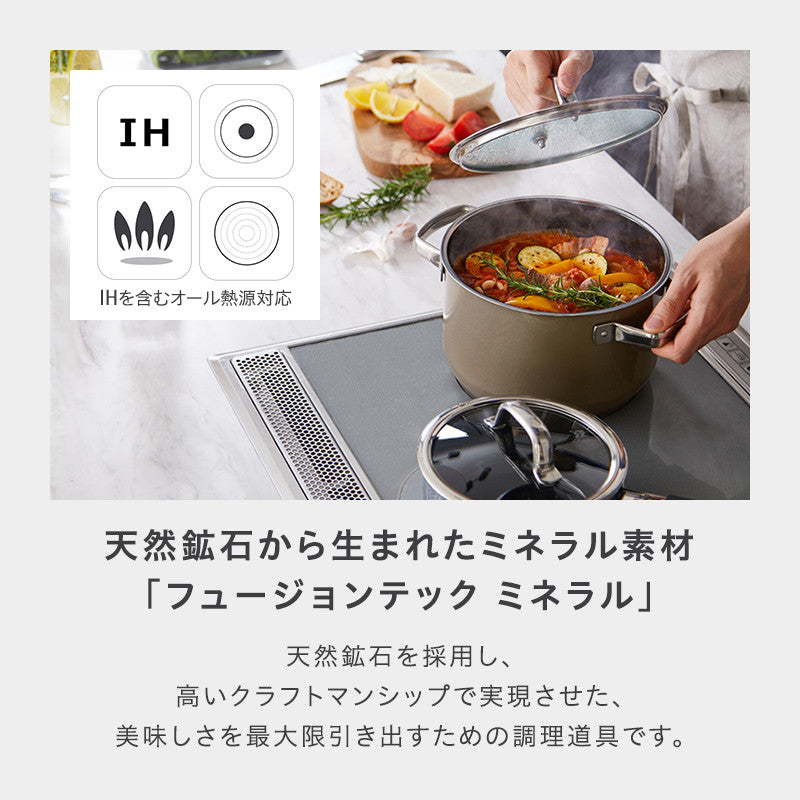 WMF フュージョンテック ミネラル マルチポット 14cm ガラス蓋付き 正規品 10年保証 コルク製なべしきサービス