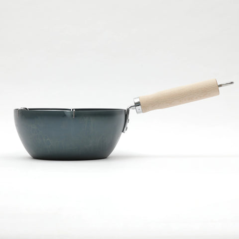 京都活具 鉄製 片手深型鍋 20cm 網付き 揚日本製 IH対応 - フライパン専門店 鐵兎堂-TETTODO-