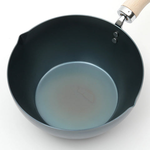 京都活具 鉄製 片手深型鍋 20cm 網付き 揚日本製 IH対応 - フライパン専門店 鐵兎堂-TETTODO-
