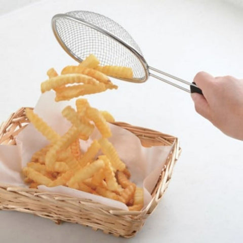 天ぷら名人 すくい油きり 網じゃくし 油切り 揚げ物 手つきざる - フライパン専門店 鐵兎堂-TETTODO-