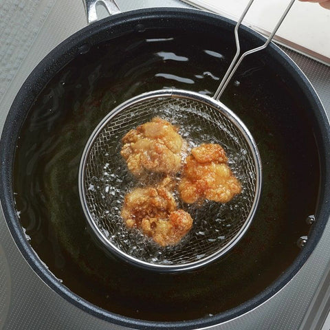 エポラス 天ぷら名人 ミニ揚げ鍋 油きりざる フライヤー メッシュ 揚げザル