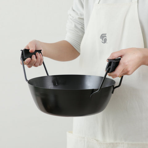ラバーゼ 揚げ鍋 22cm 3点セット 鉄鍋 IH対応 LB-098 和平フレイズ 天ぷら鍋 la base 揚げ鍋 小さめ 油はね防止 揚げ物鍋 鉄製 日本製 xmas - フライパン専門店 鐵兎堂-TETTODO-