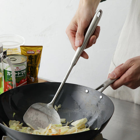 鐵兎堂オリジナル ステンレス製 中華ヘラ オールステンレス 食洗機対応 チャーハン スープ 押し付け ヘラ 小回り 鉄フライパン 相性抜群 おしゃれ TD-PB - フライパン専門店 鐵兎堂-TETTODO-