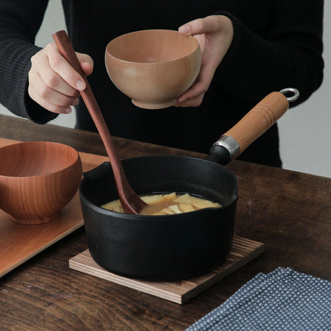 南部鉄器 まいにち鉄分摂取鍋 岩鋳 片手小鍋 16cm 敷板セット/敷板＋木蓋セット - フライパン専門店 鐵兎堂-TETTODO-