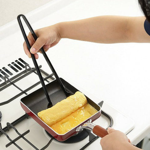 たまごやきの達人 ブラック CH-2052 卵焼き 出汁巻き卵 専用道具 トング 菜箸 フライ返し 三役 便利グッズ - フライパン専門店 鐵兎堂-TETTODO-